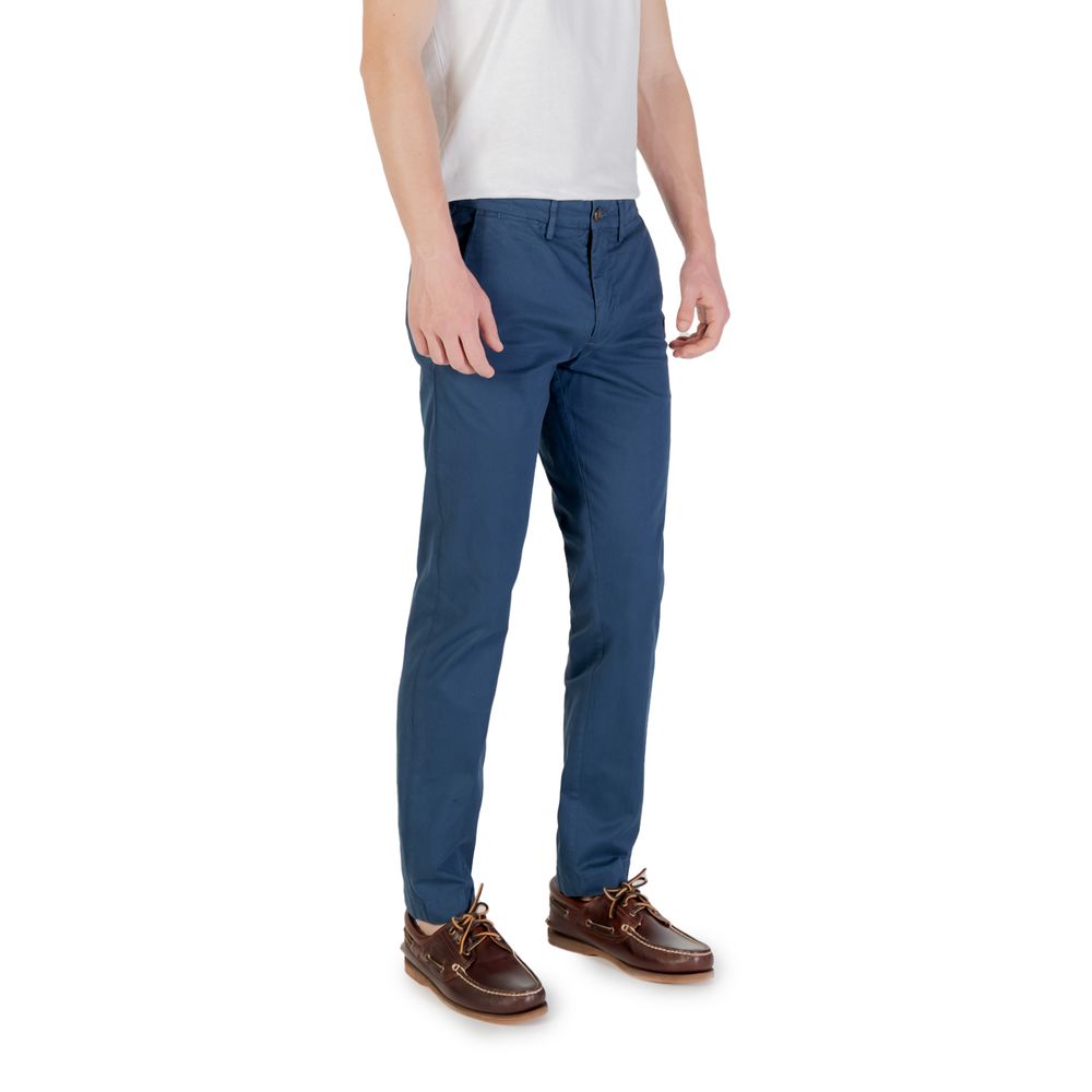 Blue Cotton Skinny Pants - ventzia