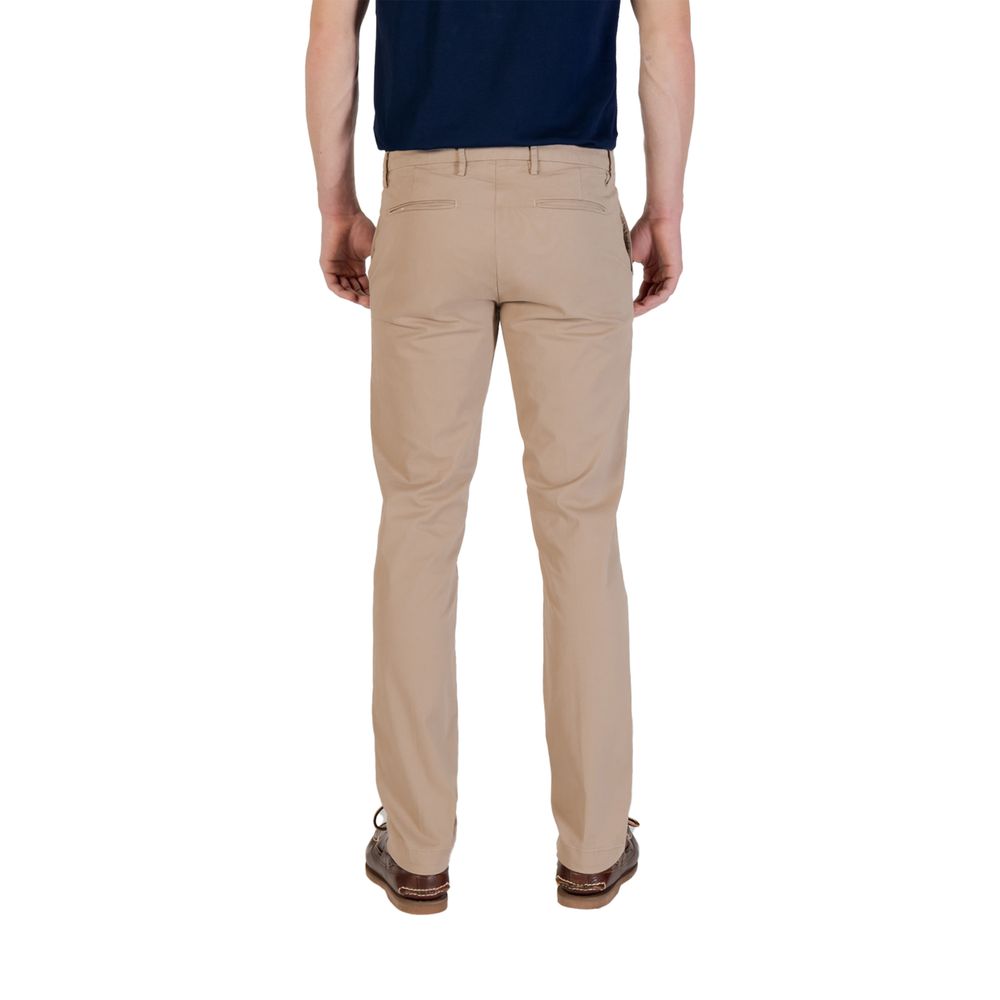 Beige Cotton Skinny Pants - ventzia