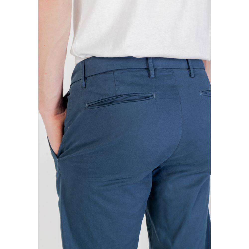 Blue Cotton Skinny Pants - ventzia