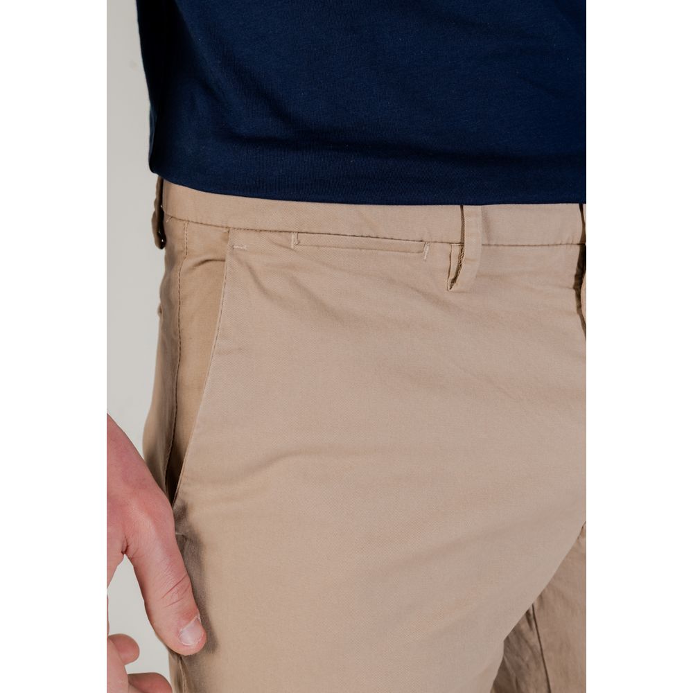 Beige Cotton Skinny Pants - ventzia
