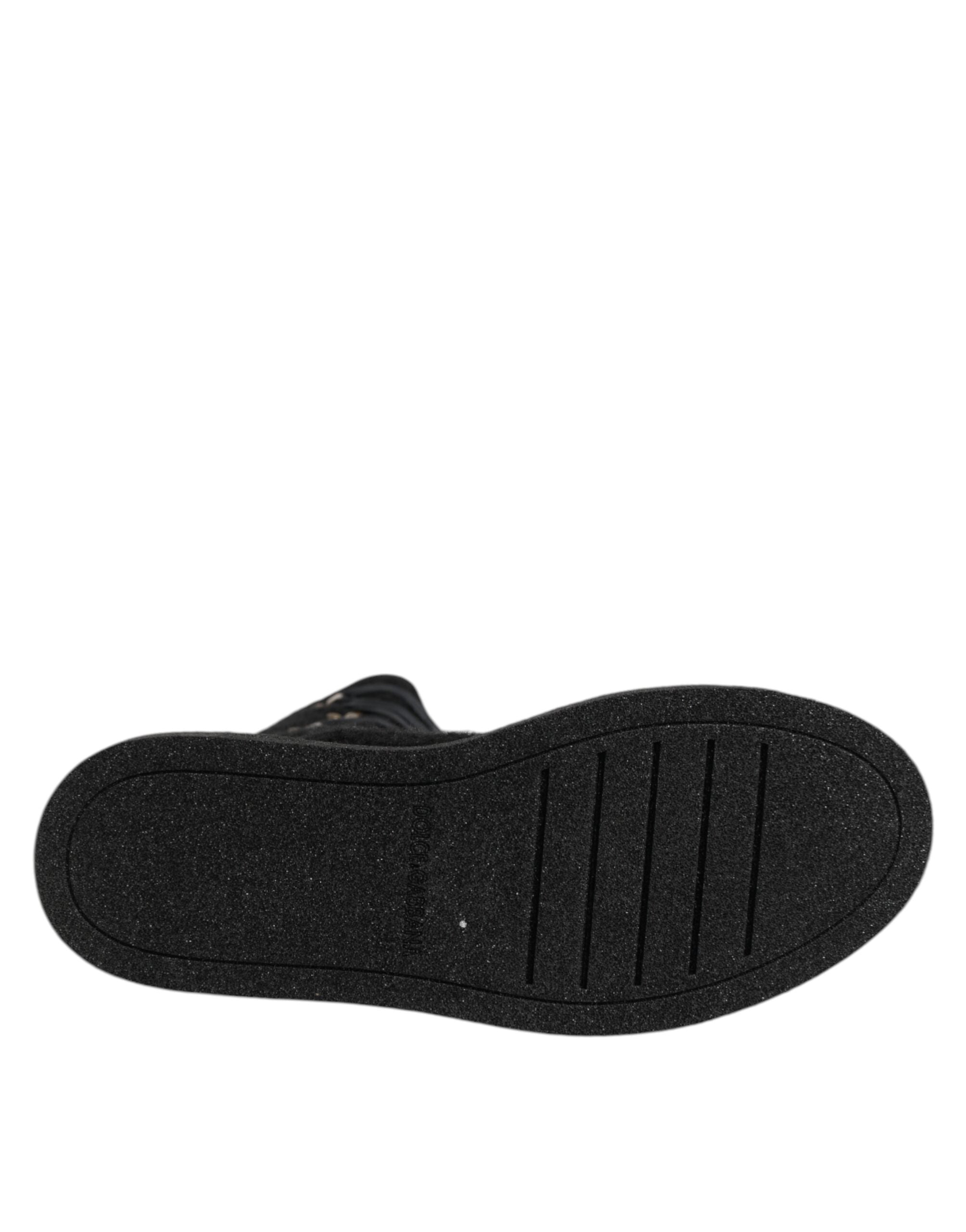 Black Alpaca Wool Suede Mid Calf Boots Shoes - ventzia