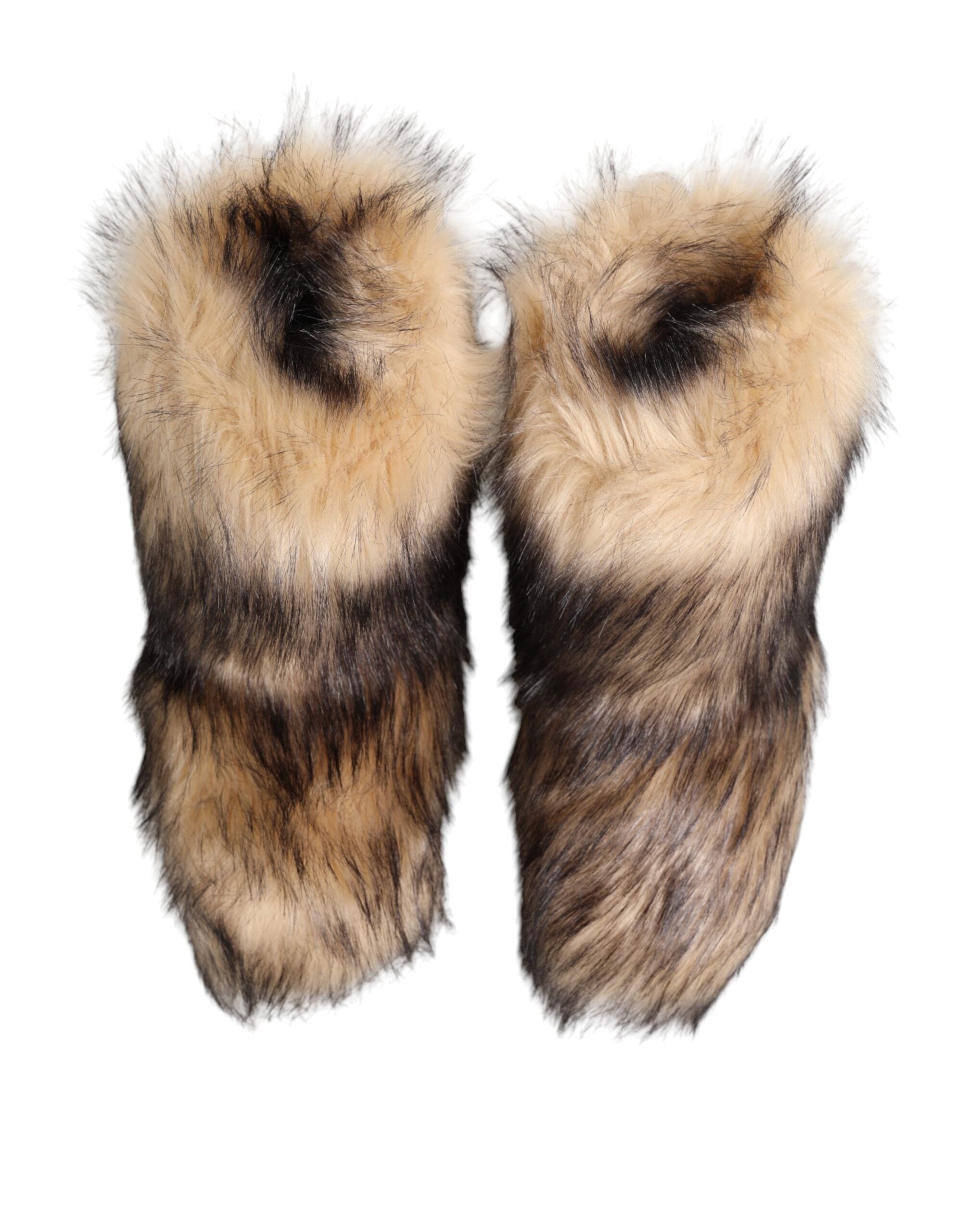 Brown Faux Skim Ski Fur Men Short Boots Shoes - ventzia