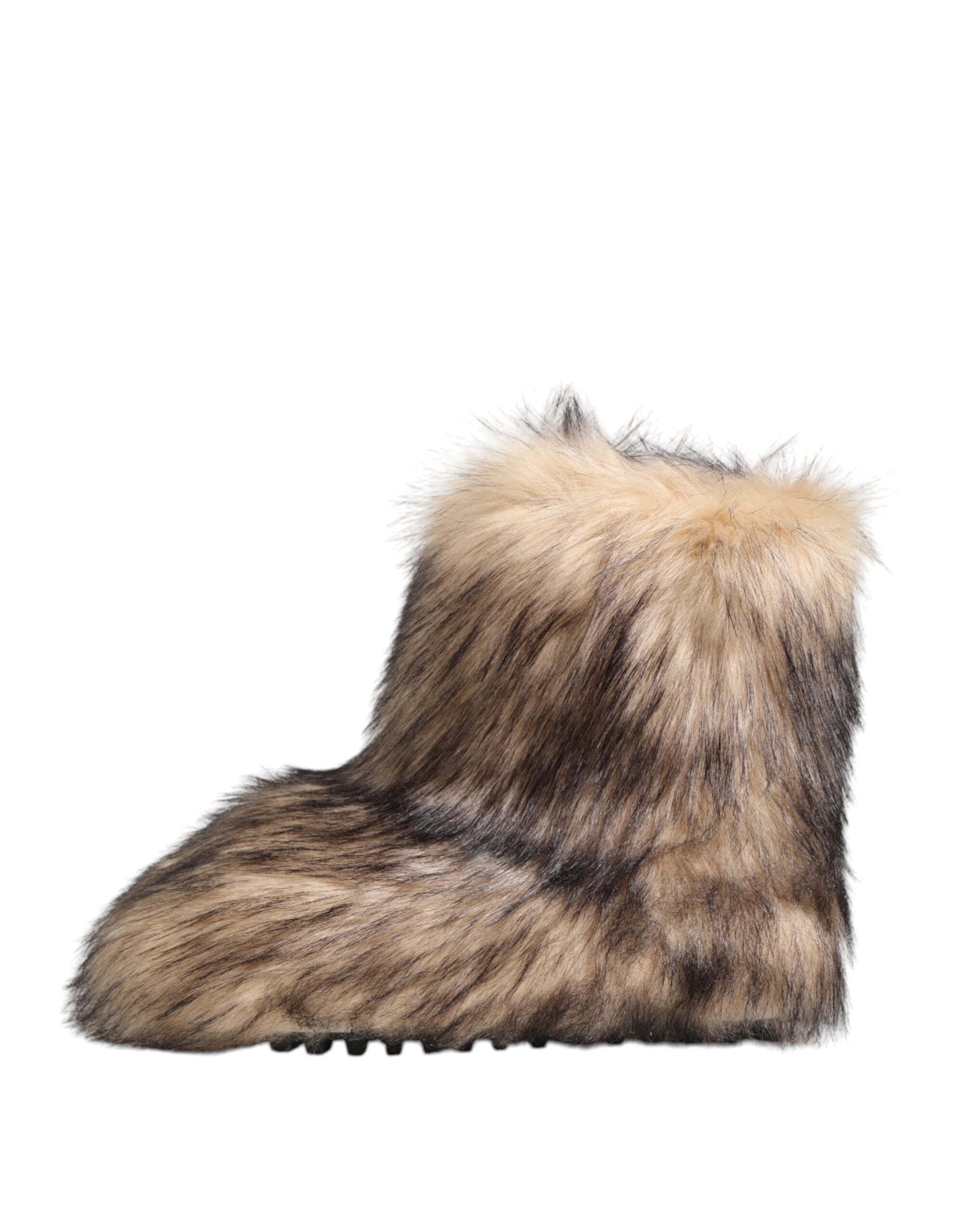 Brown Faux Skim Ski Fur Men Short Boots Shoes - ventzia