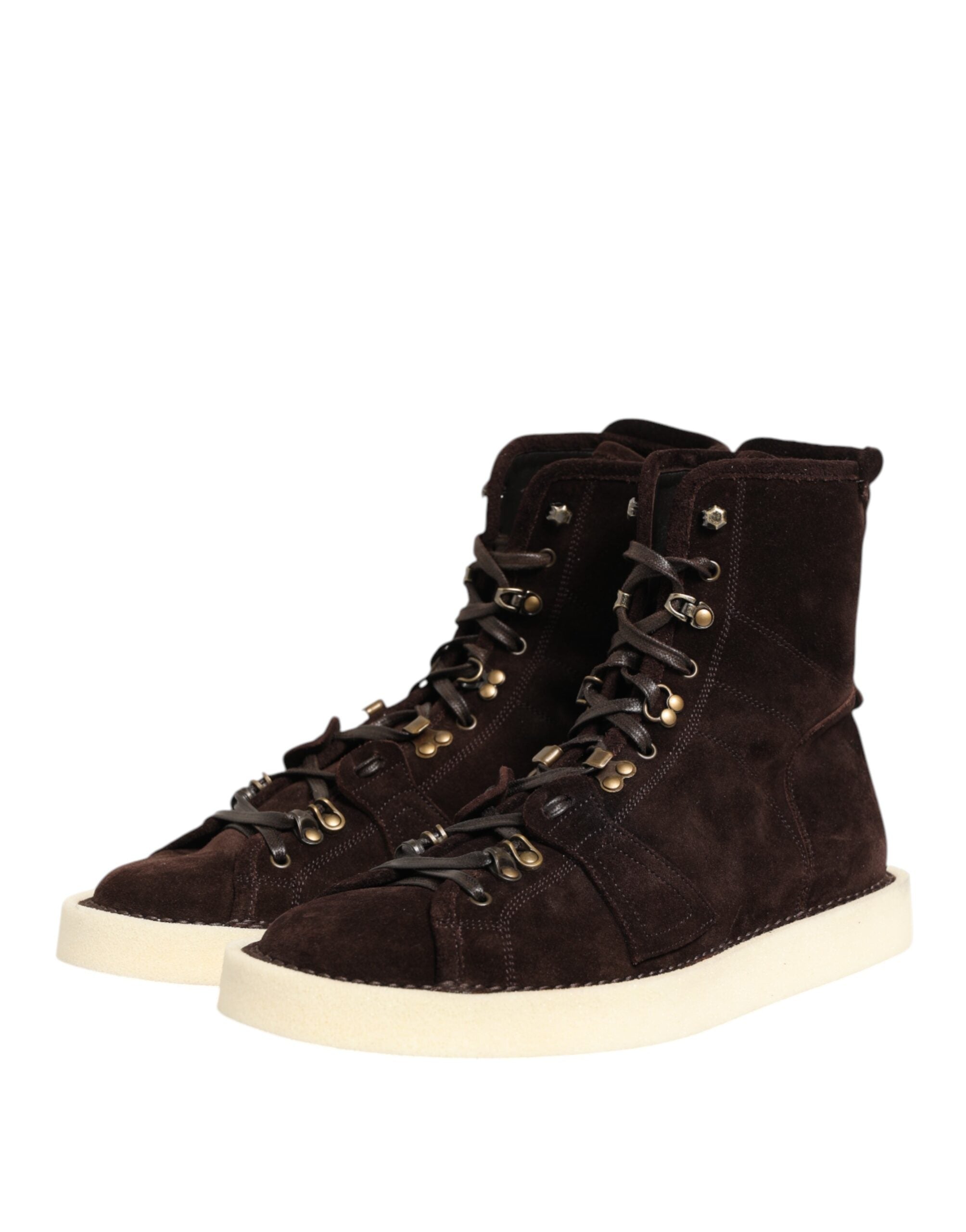 Brown Suede Lace Up Ankle Short Boots Shoes - ventzia