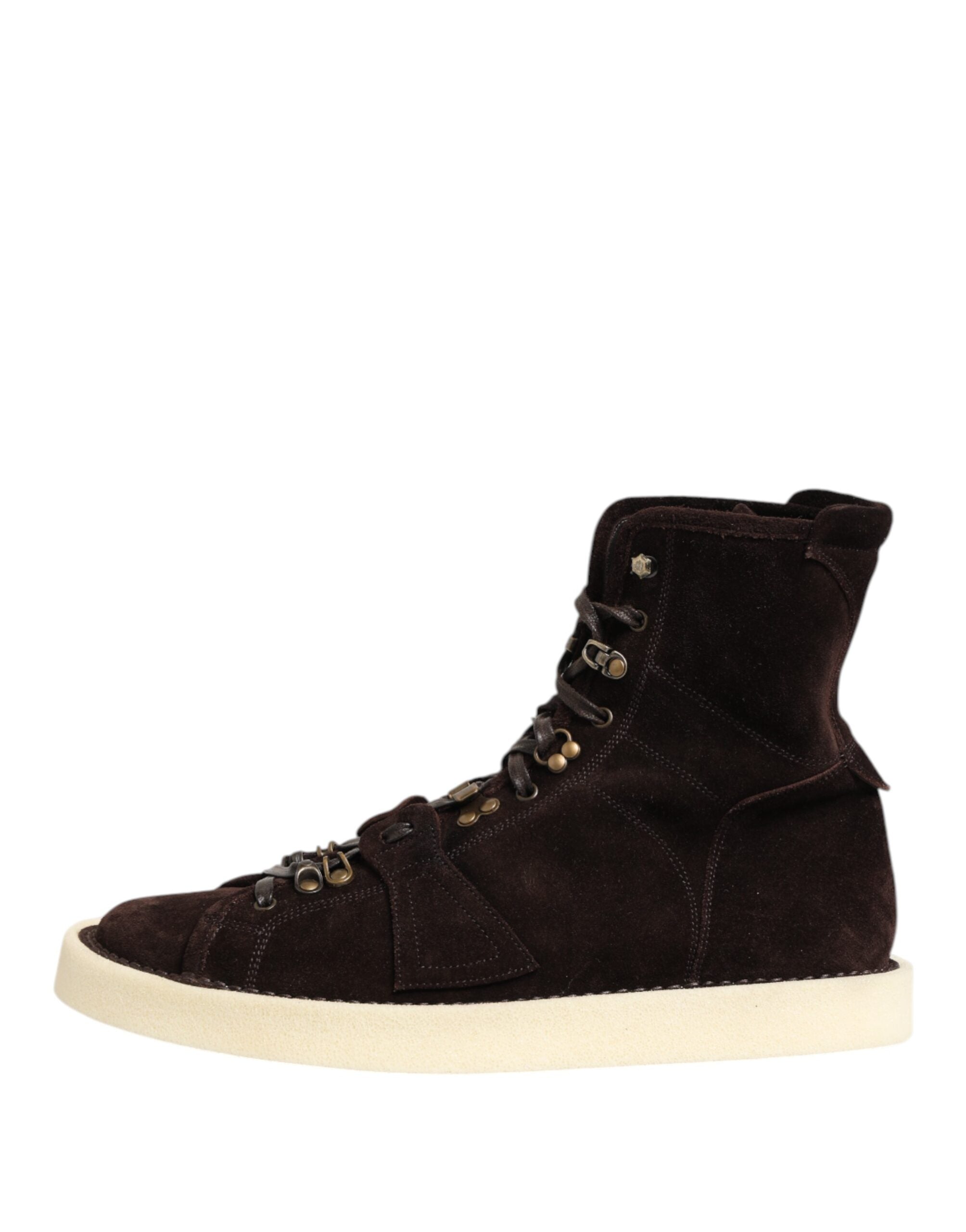 Brown Suede Lace Up Ankle Short Boots Shoes - ventzia