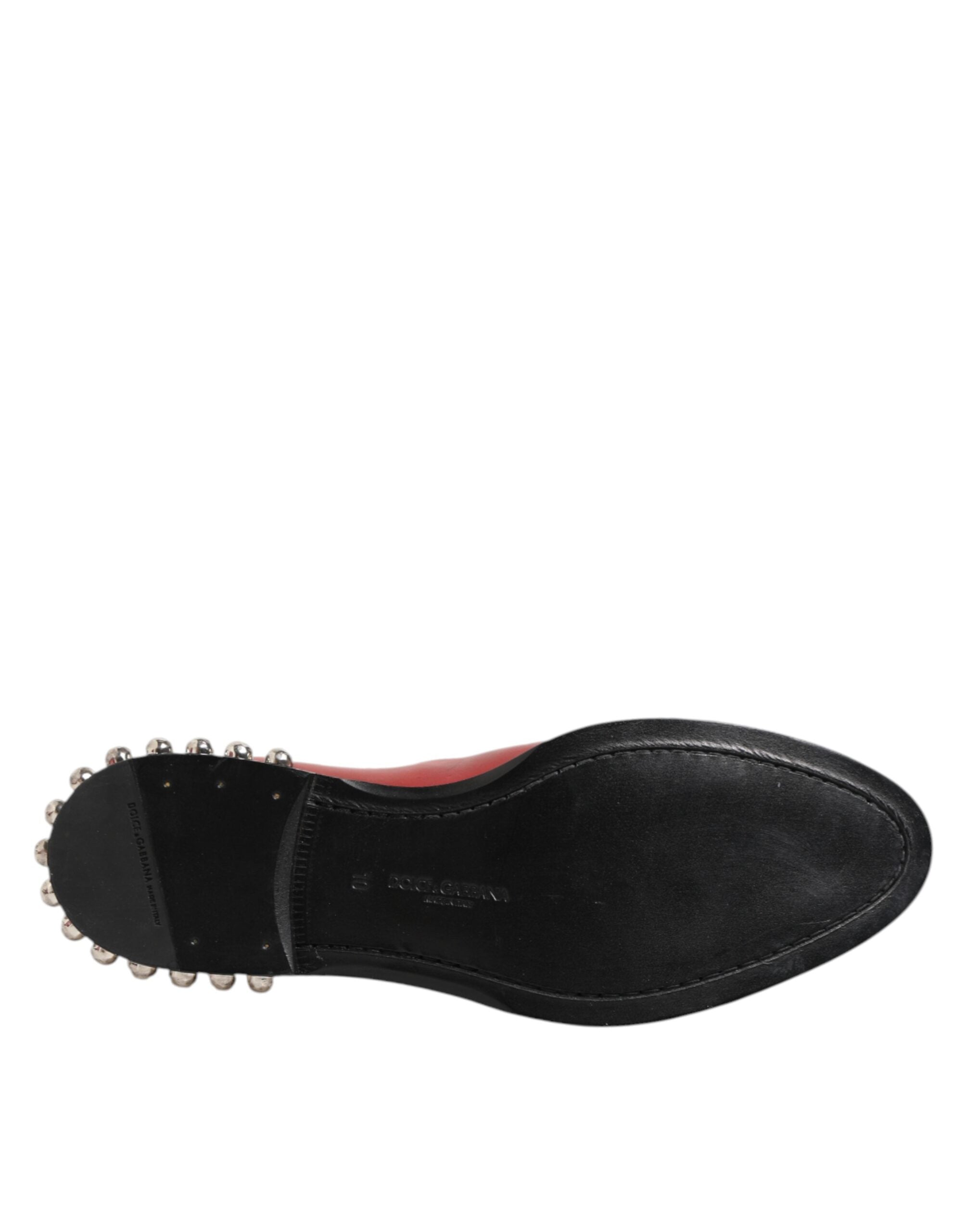 Red Studded Chelsea Short Ankle Boots Shoes - ventzia