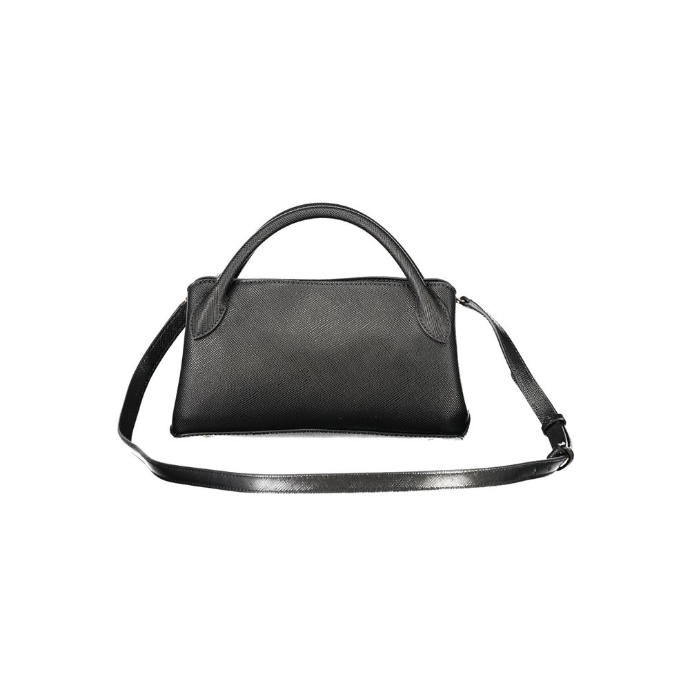 Black Polyurethane Women Handbag - ventzia