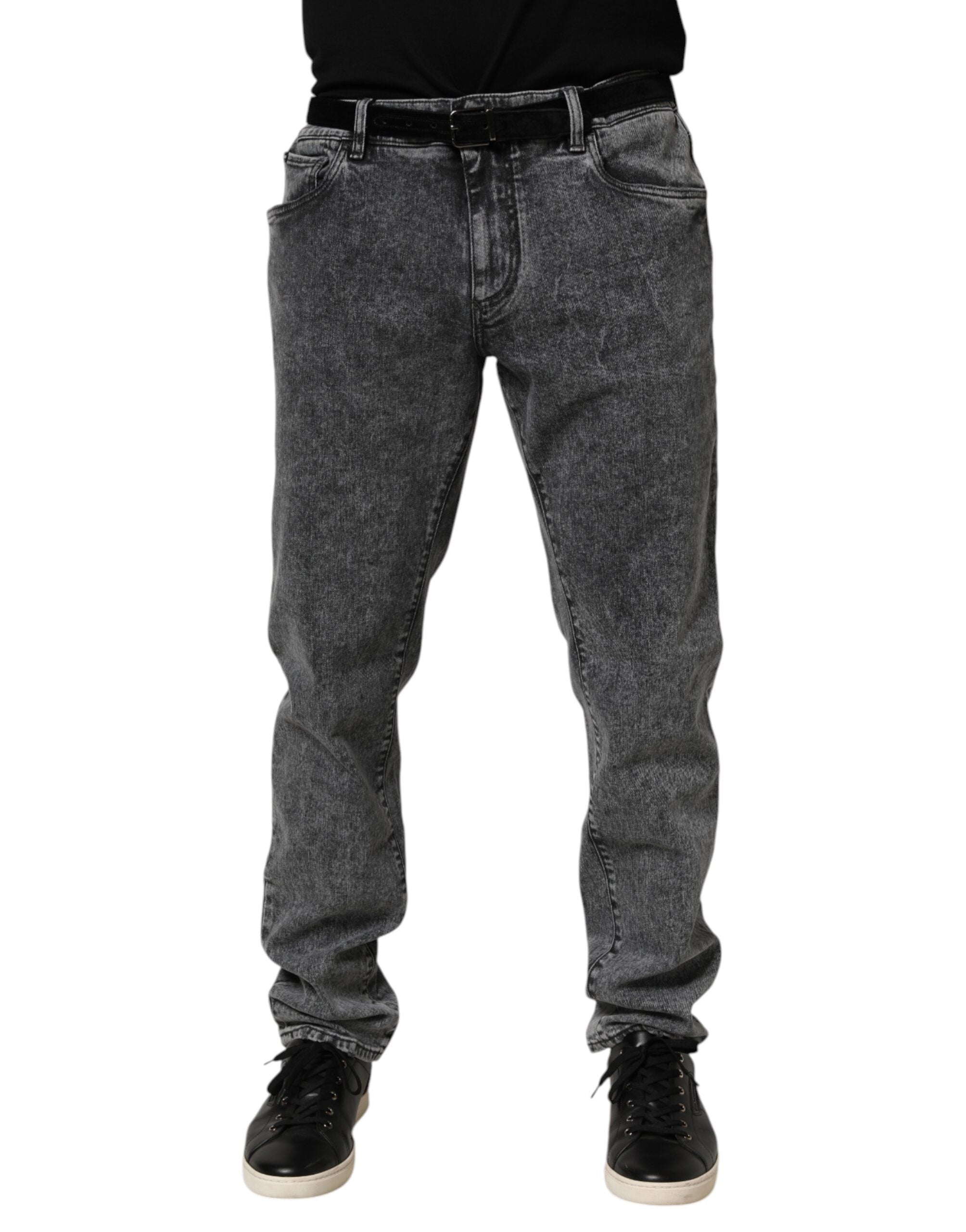 Gray Cotton Slim Fit Denim Trouser Jeans - ventzia