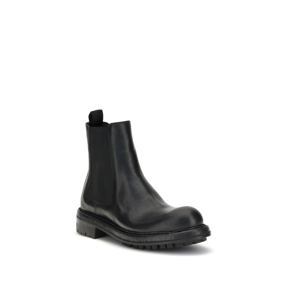 Black Calf Leather Bos Taurus Chelsea Boots - ventzia