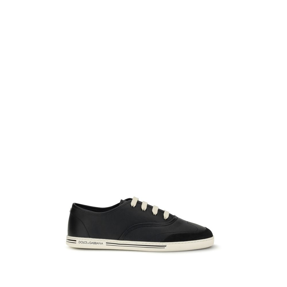 Black Calf Leather Bos Taurus Low Top Sneakers - ventzia