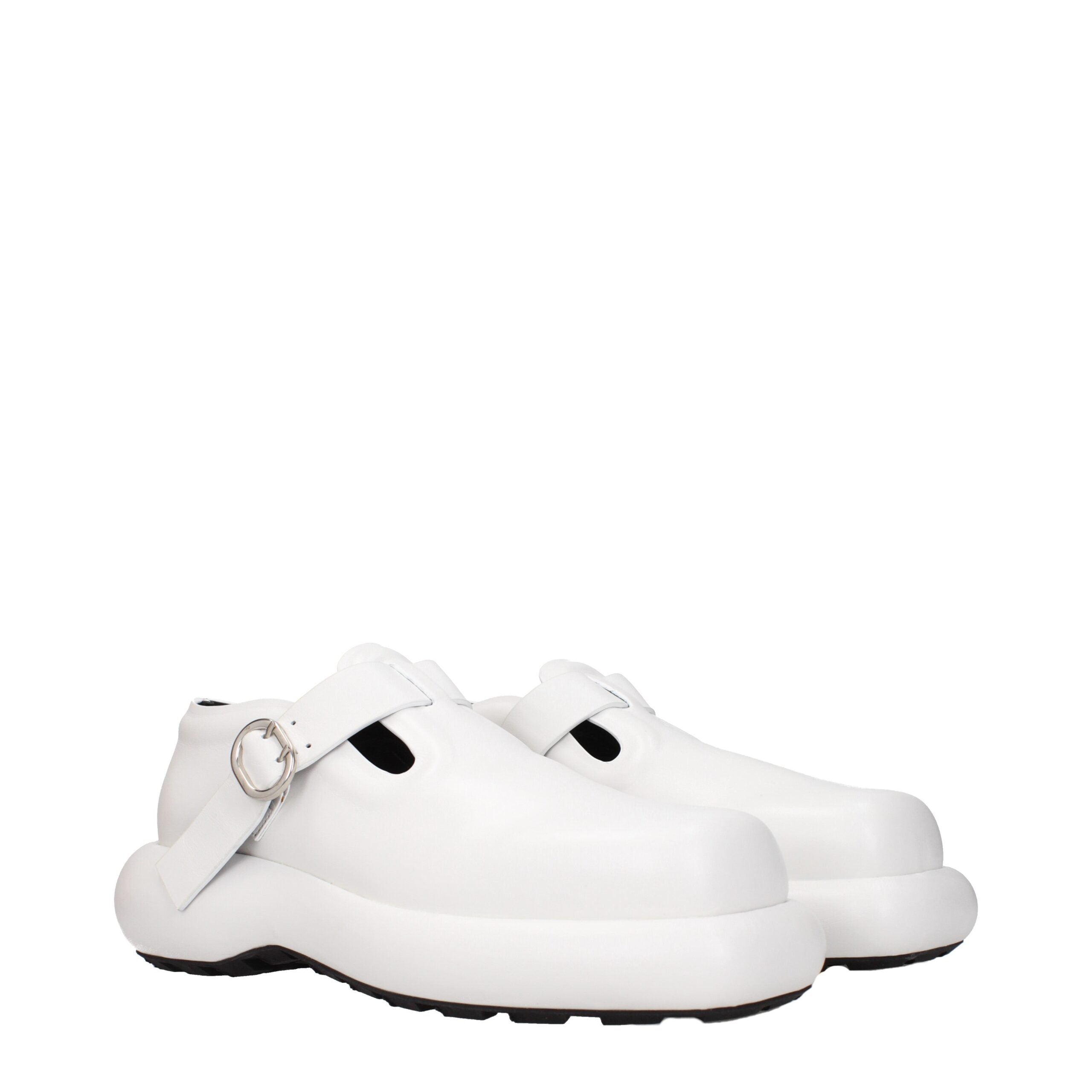 White Leather Slip-On Loafers