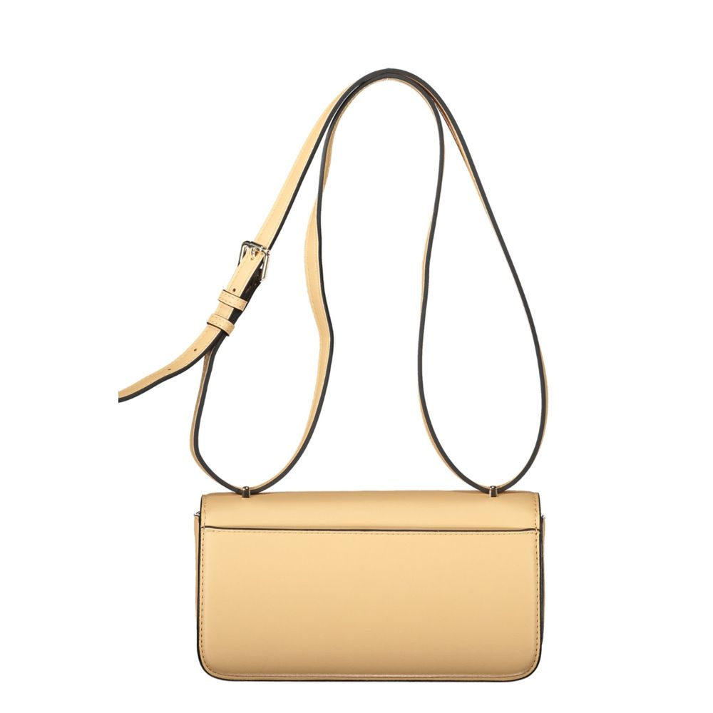 Beige Polyurethane Women Handbag - ventzia