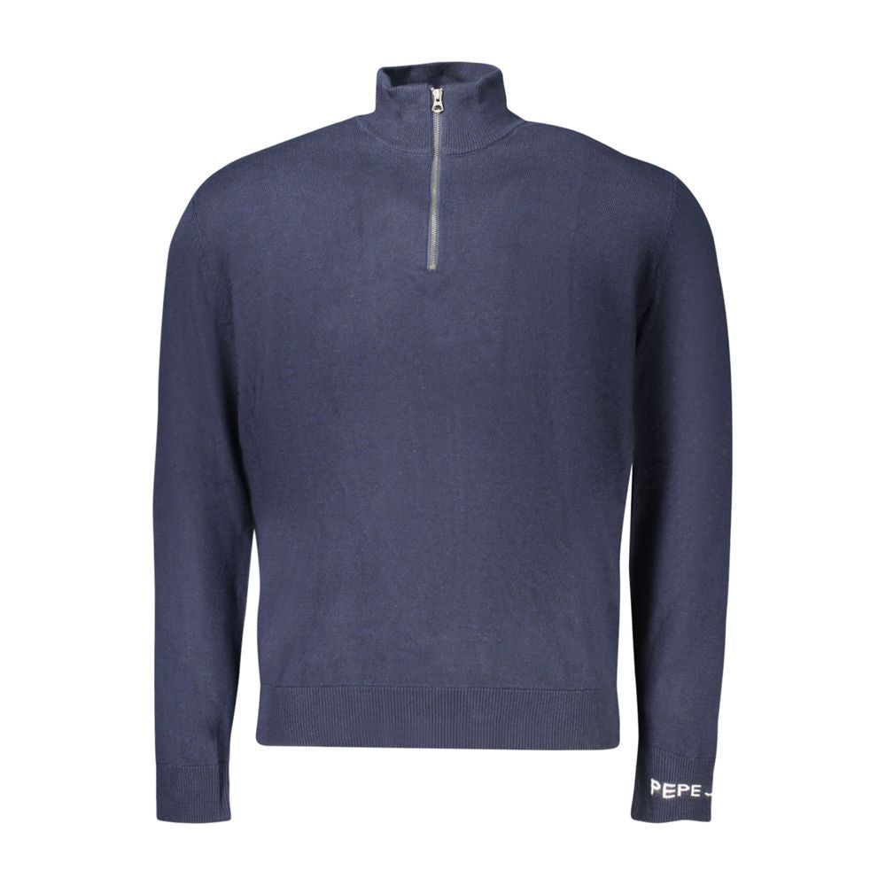 Blue Cotton Men Sweater - ventzia