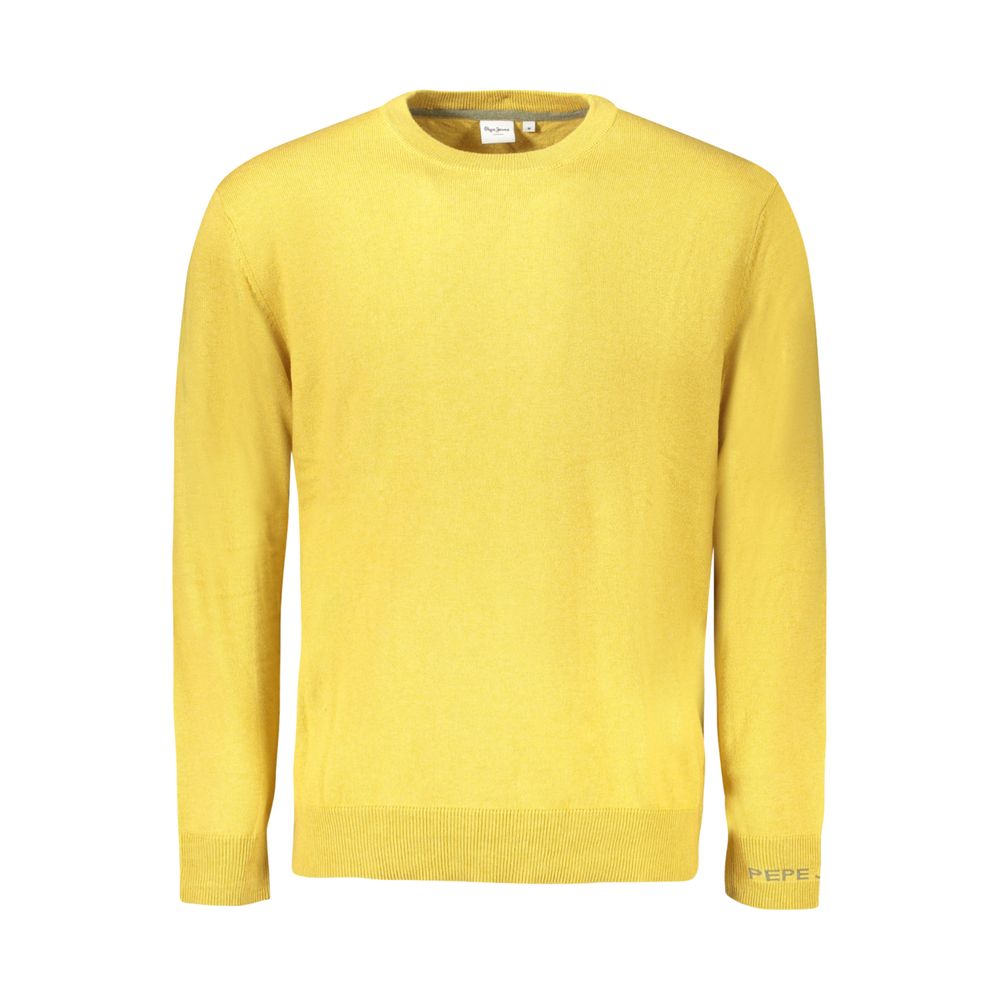 Yellow Cotton Men Sweater - ventzia