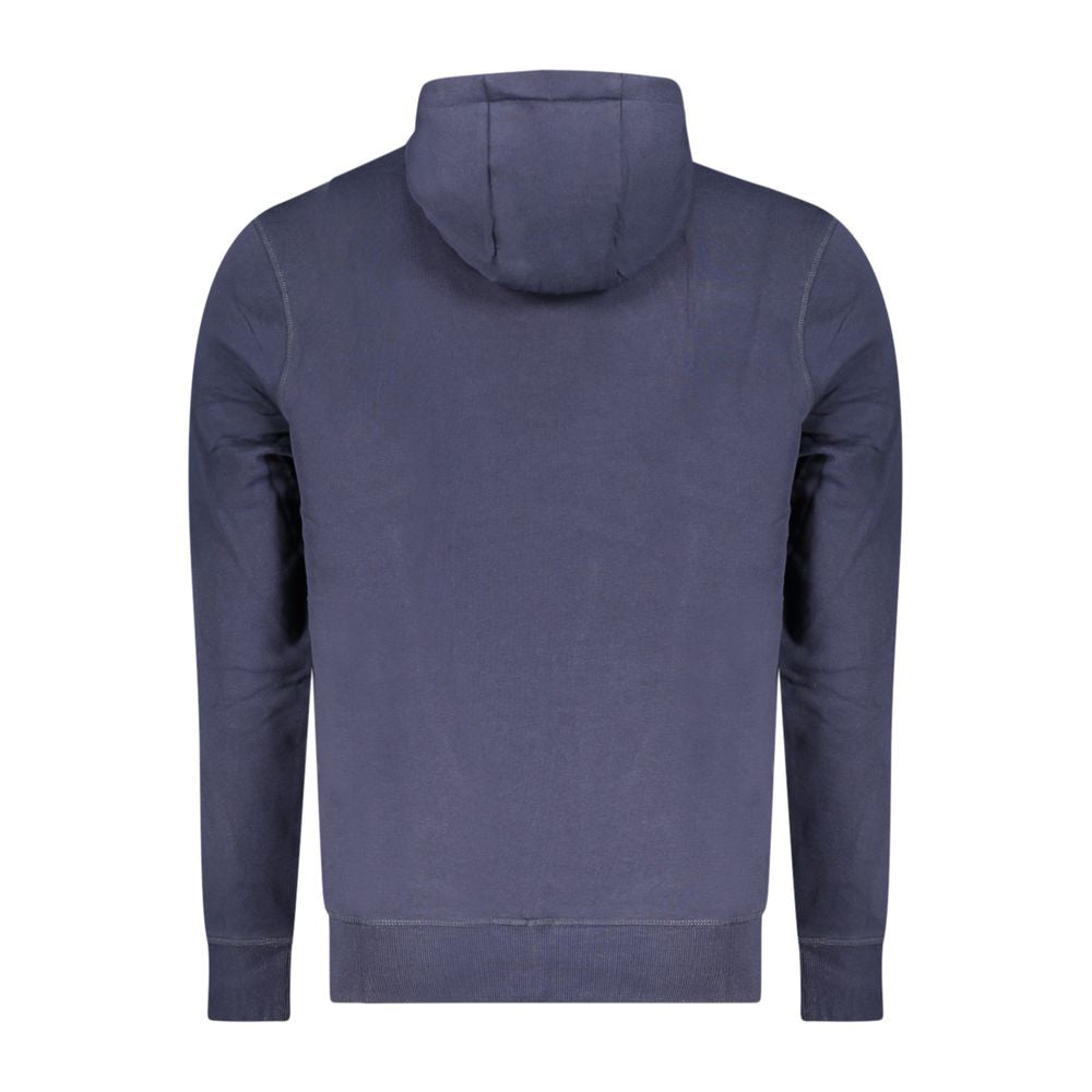 Blue Cotton Men's Hooded Sweatshirt - ventzia