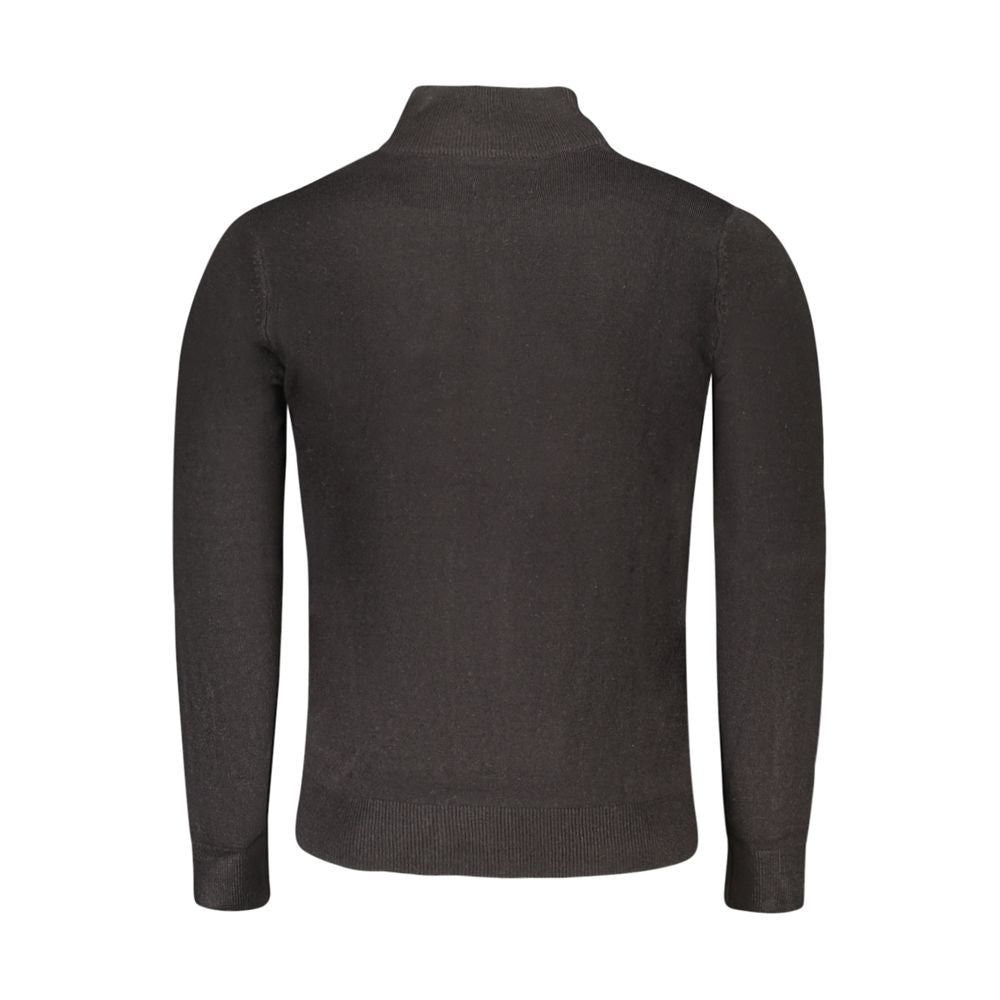 Black Acrylic Men Sweater - ventzia