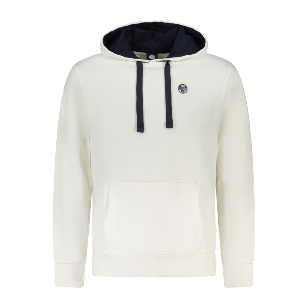 White Cotton Men's Hooded Sweatshirt - ventzia