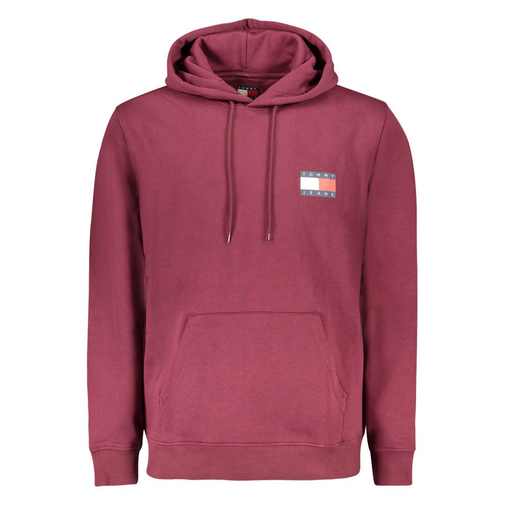 Red Cotton Men's Sweatshirt with Hood - ventzia