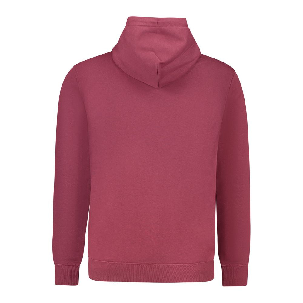 Red Cotton Men's Sweatshirt with Hood - ventzia