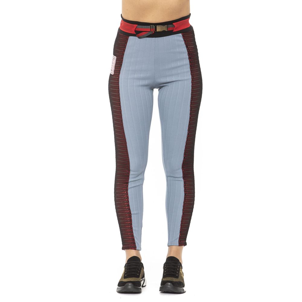Light Blue Cotton Women Leggings - ventzia