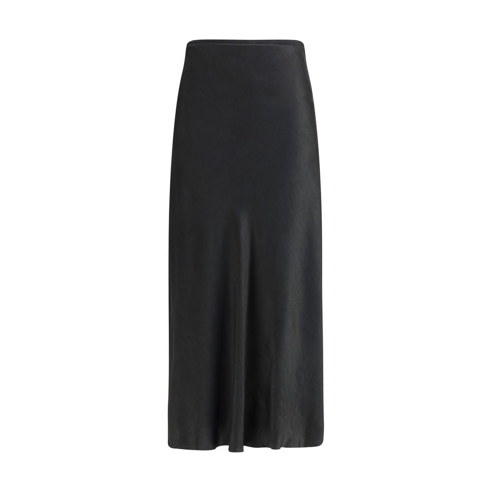 Black Acetate Midi Skirt - ventzia