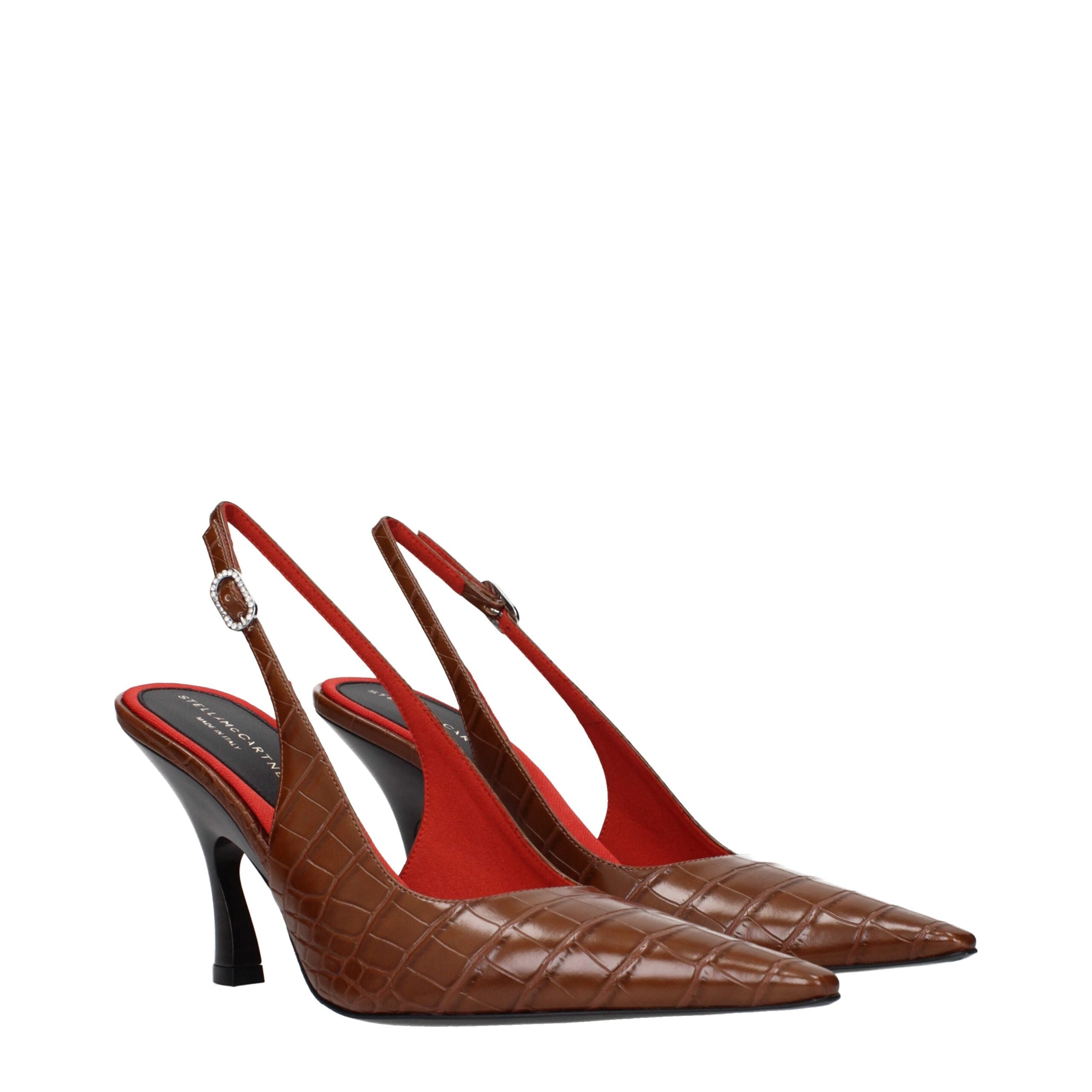 Brown Leather High Heel Pumps - ventzia