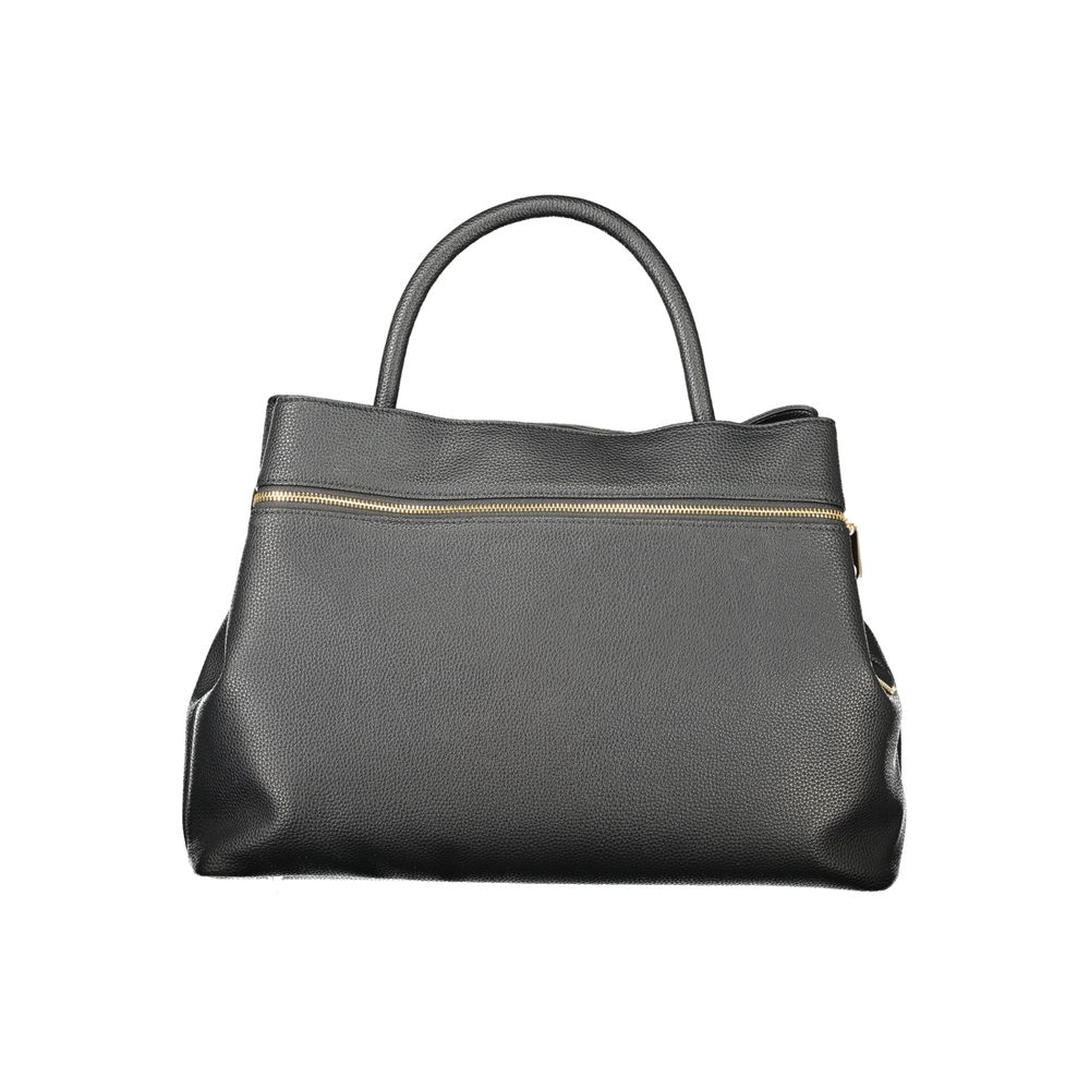 Black Polyurethane Women's Tote Bag - ventzia