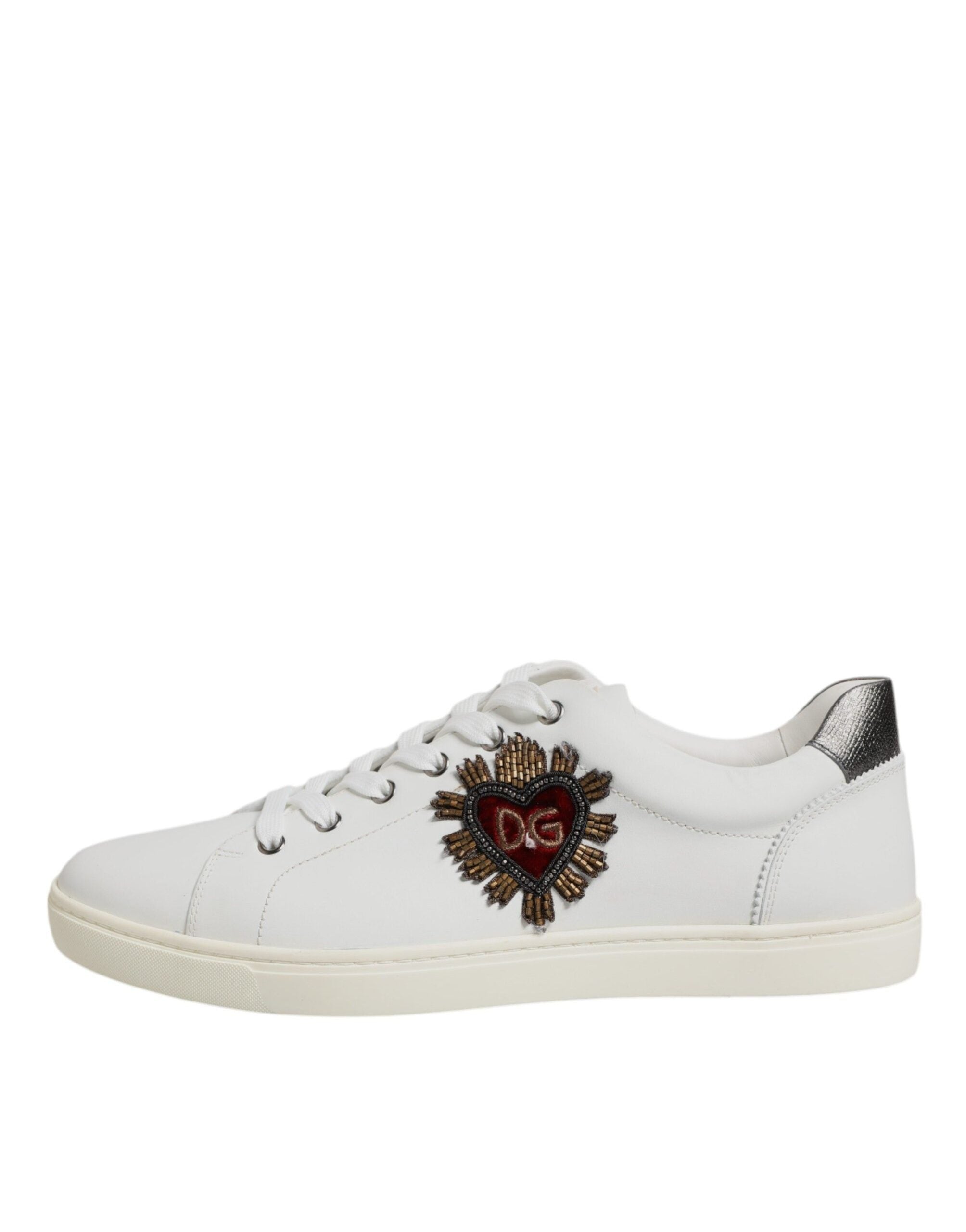 White Sacred Heart Men Low Top Sneakers Shoes - ventzia