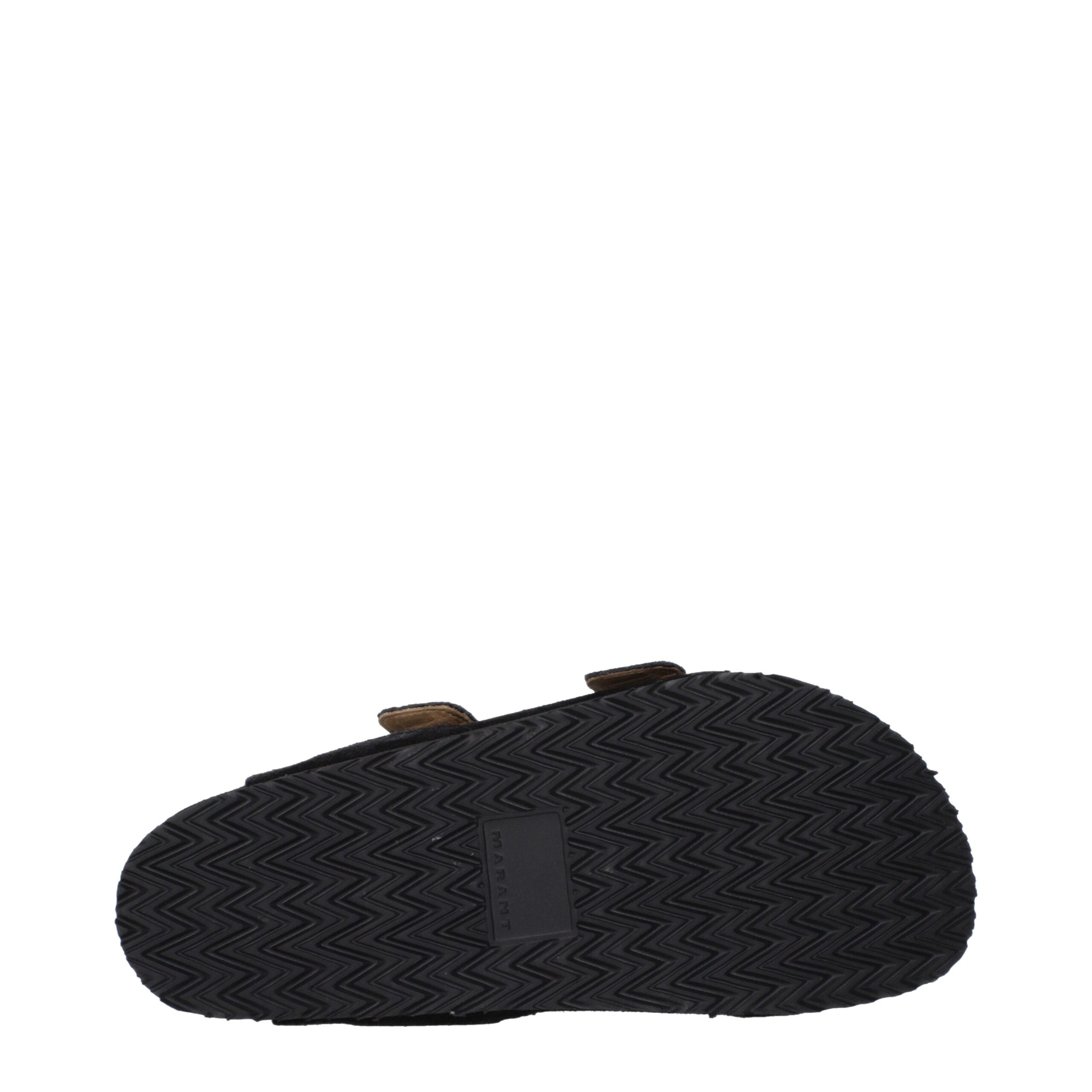 Black Leather Slippers