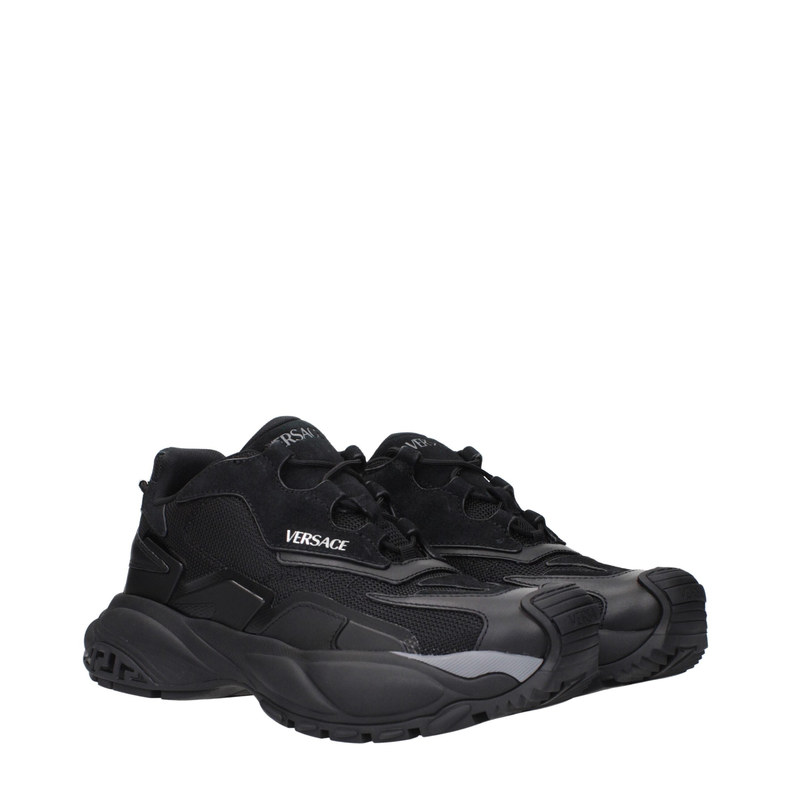Black Fabric Athletic Sneakers - ventzia