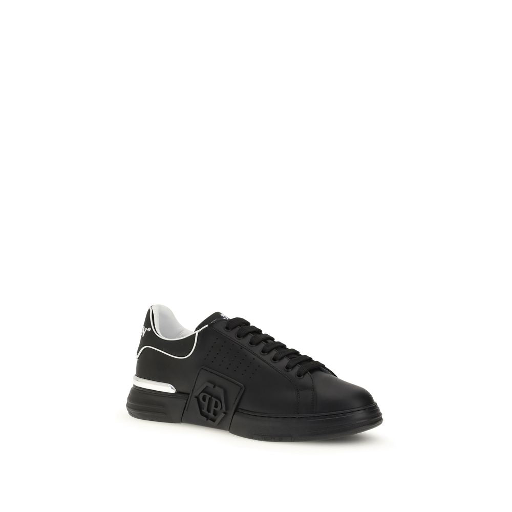 Black Calf Leather Bos Taurus Athletic Sneakers - ventzia