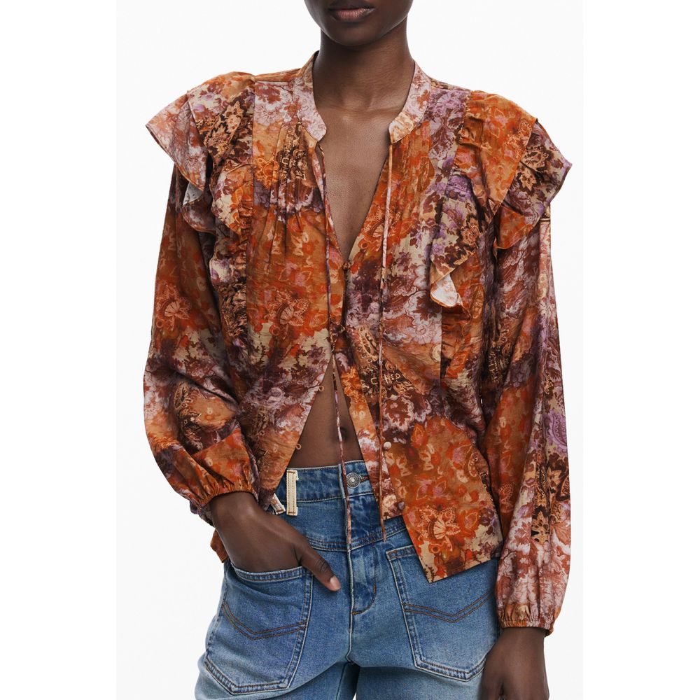 Arancione Viscosa Women Shirt - ventzia