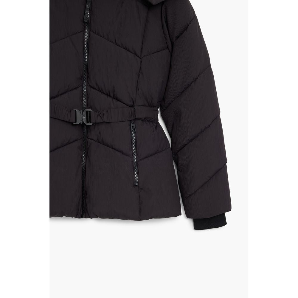 Black Polyester Jackets & Coat