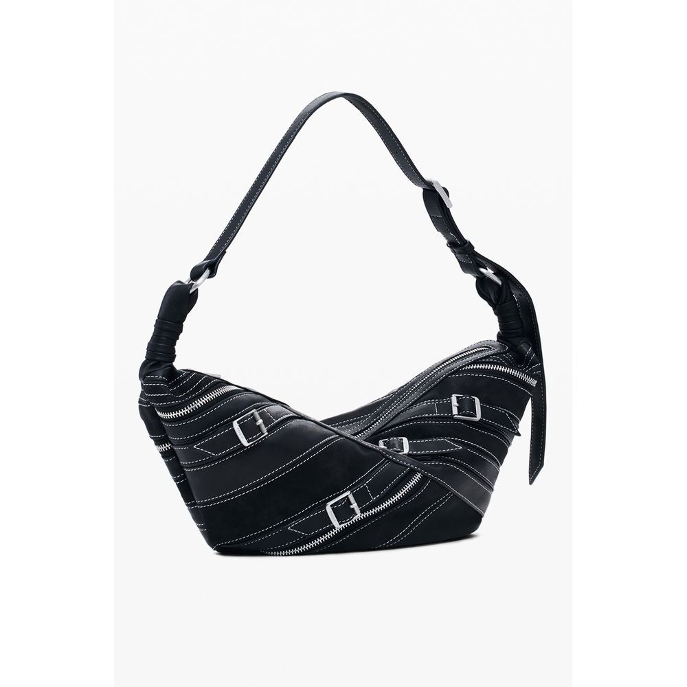 Nero Poliuretano Women Shoulder Bag - ventzia