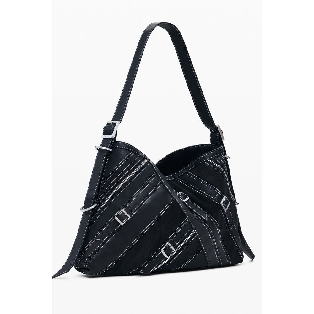 Nero Polyurethane Women Shoulder Bag - ventzia