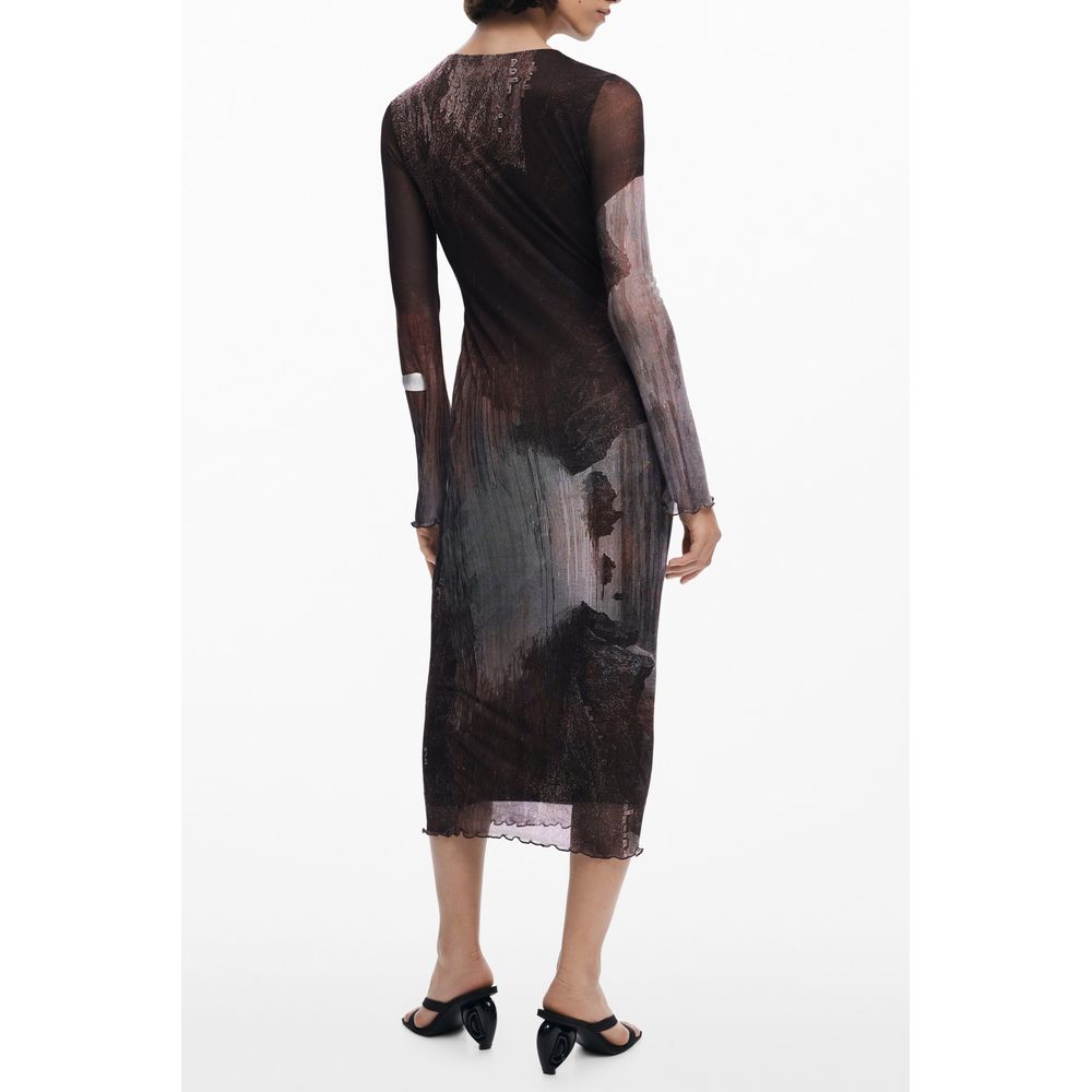 Marrone Polyester Women Dress - ventzia