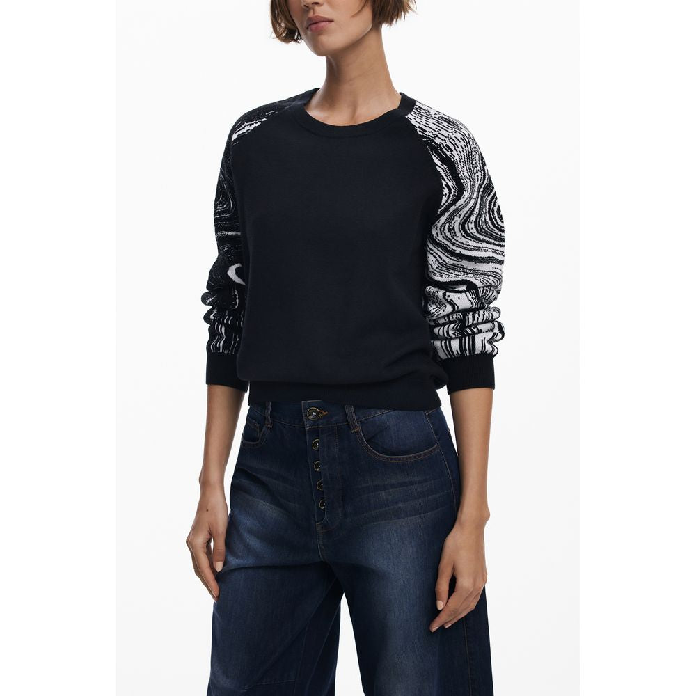 Black Polyester Women Sweater - ventzia