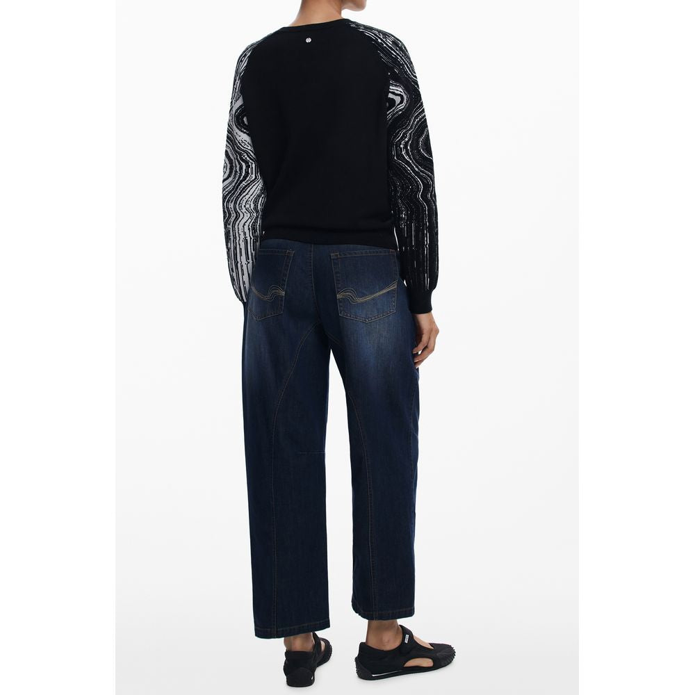 Black Polyester Women Sweater - ventzia