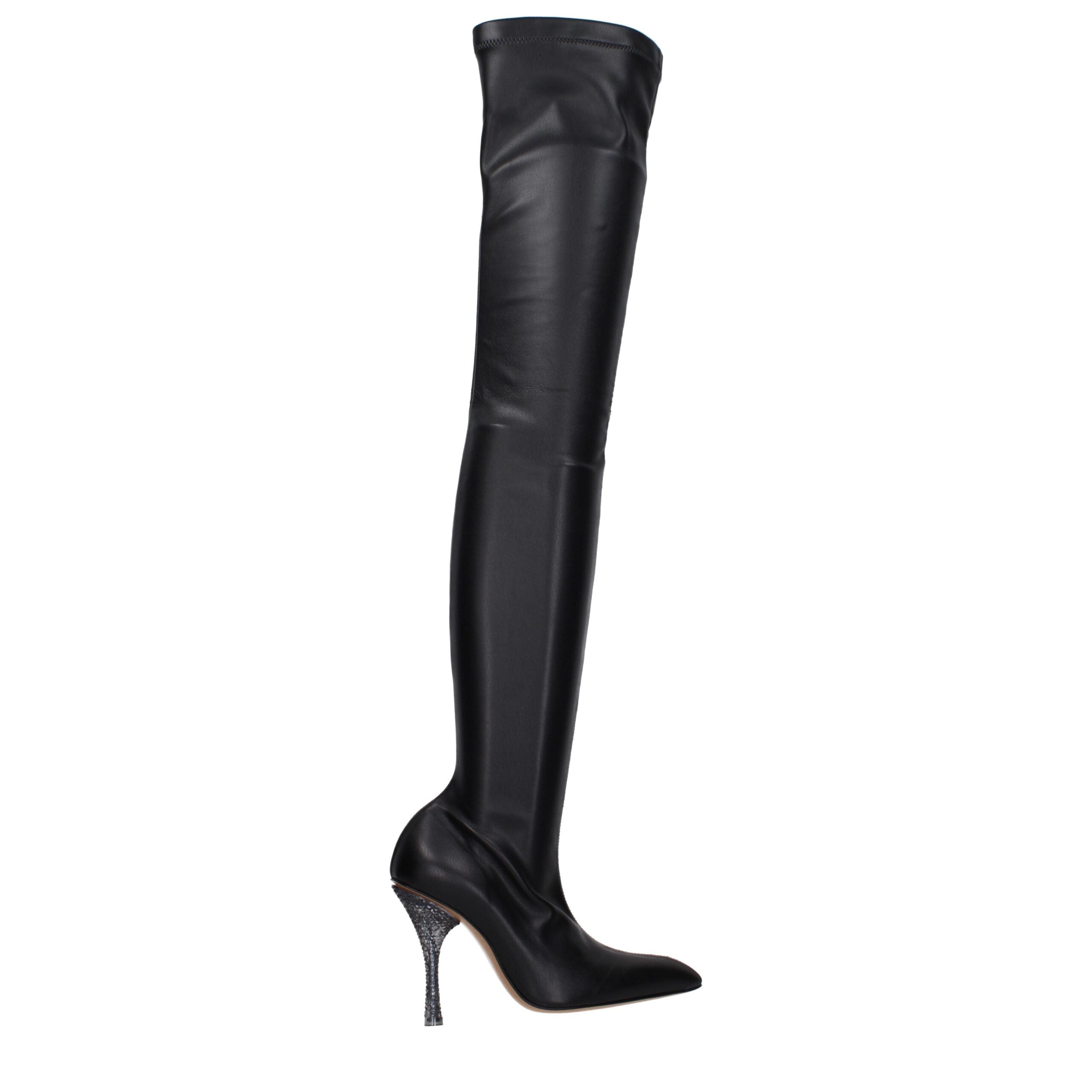 Black Leather Over The Knee