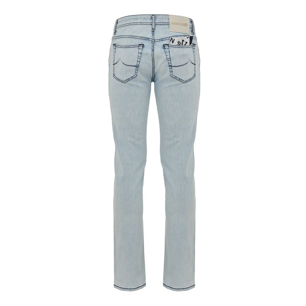 Blue Cotton Skinny Jeans - ventzia
