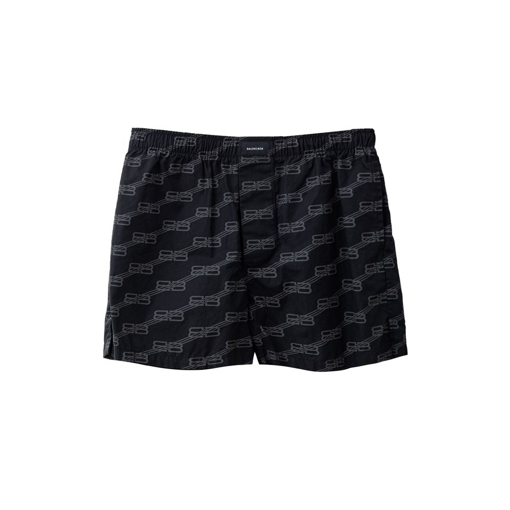 Black Cotton Bermuda Shorts - ventzia