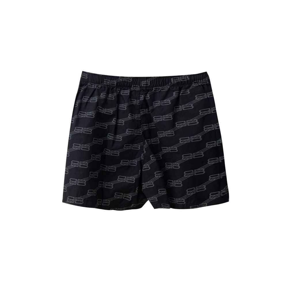 Black Cotton Bermuda Shorts - ventzia