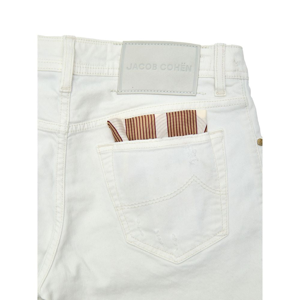 White Cotton Skinny Jeans - ventzia