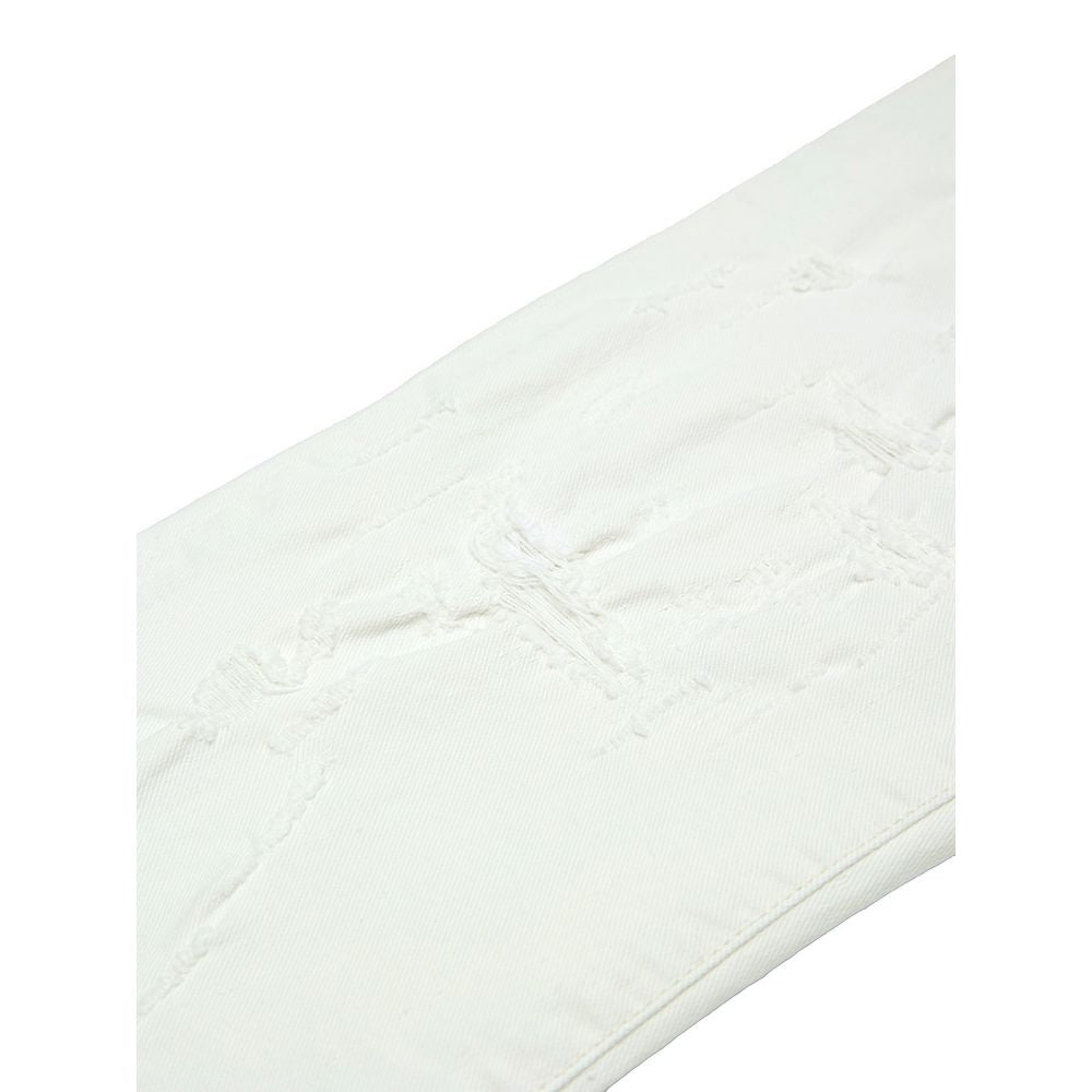 White Cotton Skinny Jeans - ventzia