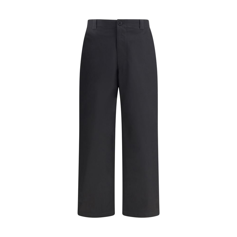 Black Cotton Casual Pants