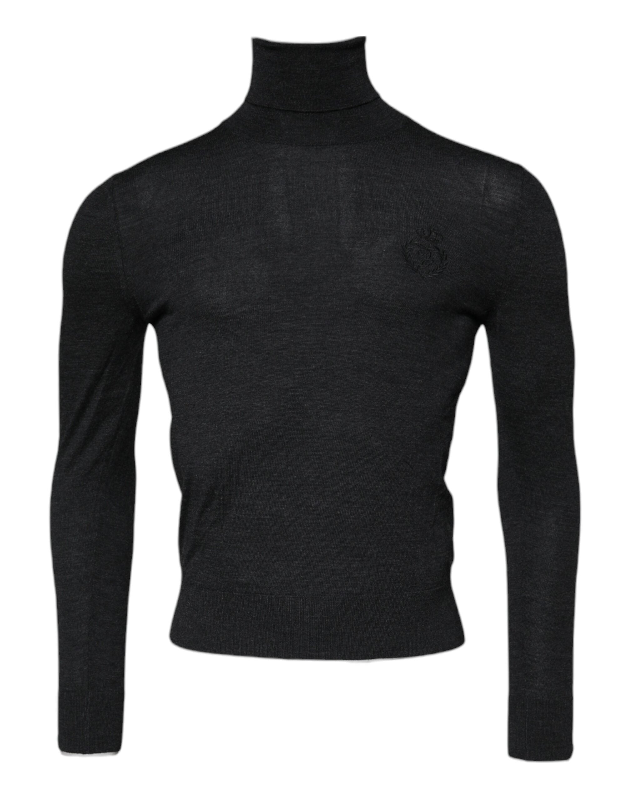 Black Wool Turtle Neck Men Pullover Sweater - ventzia
