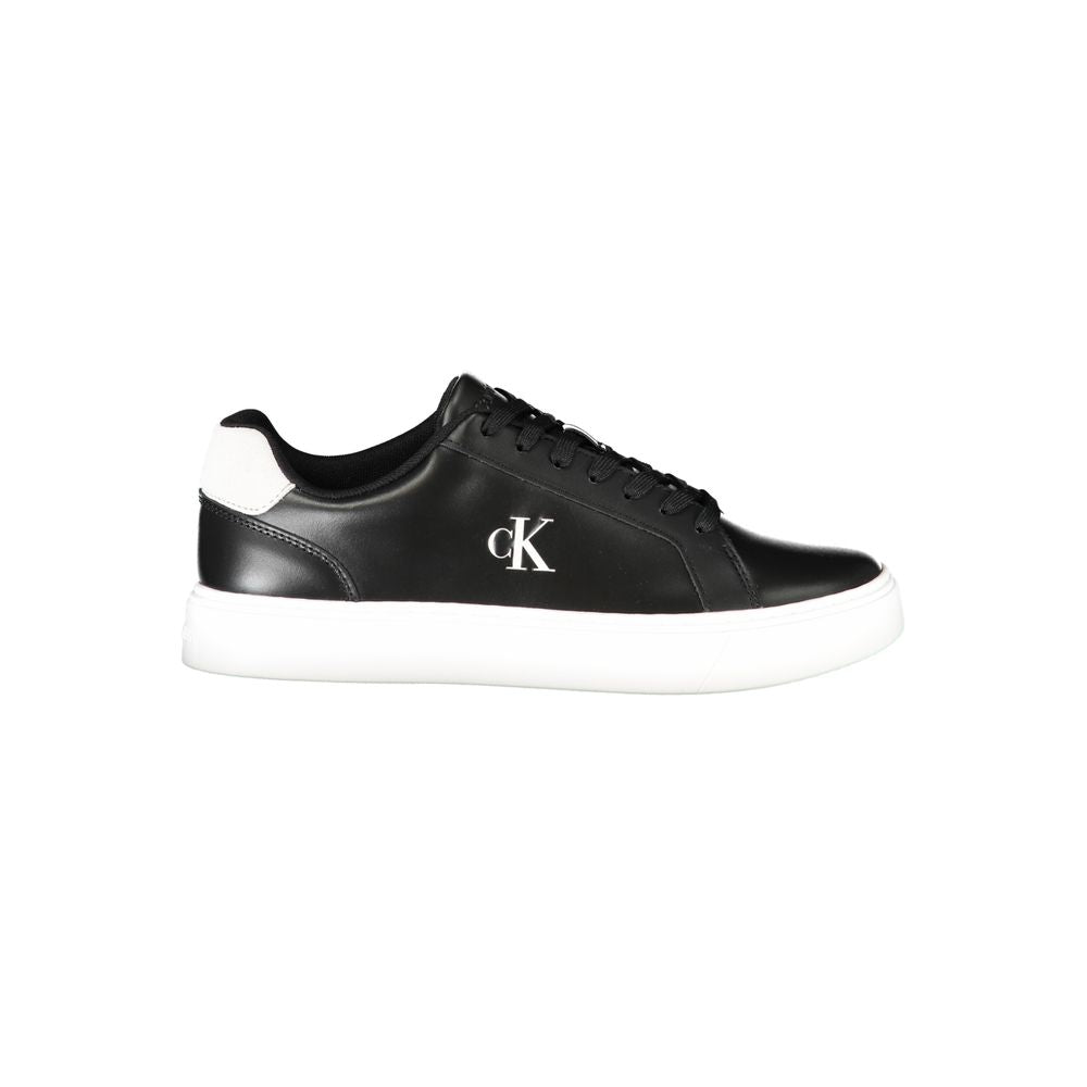 Black Polyurethane Men Sneaker - ventzia