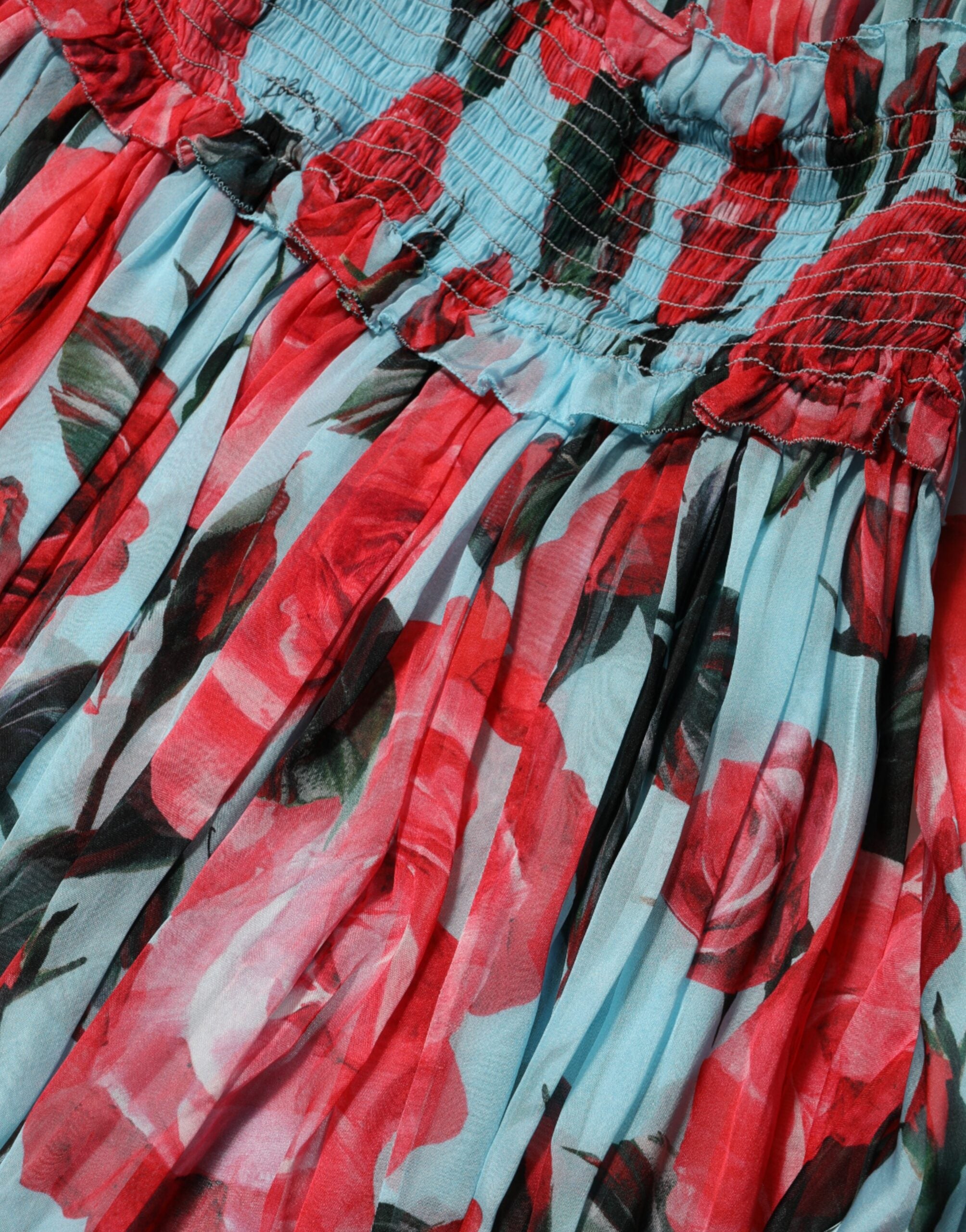 Multicolor Romantic Floral Silk Chiffon Dress - ventzia