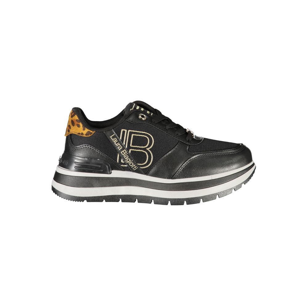 Black Polyester Women Sneaker - ventzia