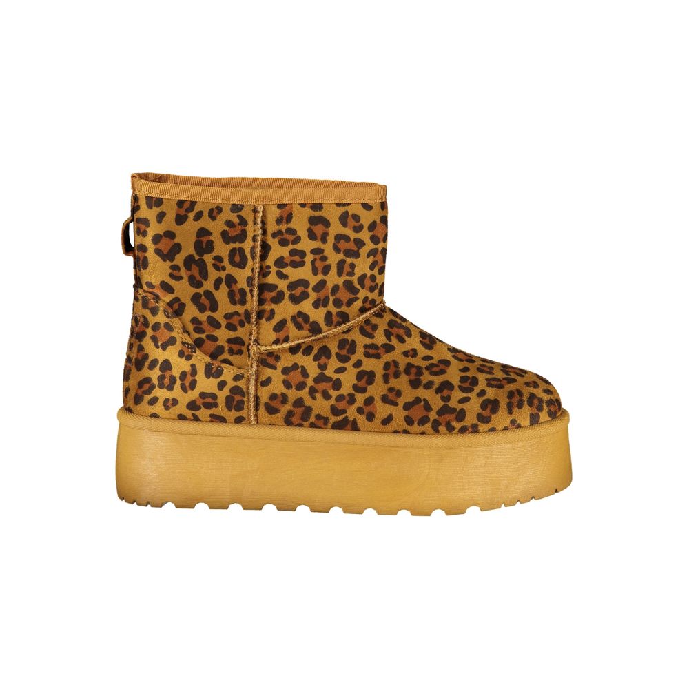 Marrone Polyester Women Ankle Boot - ventzia